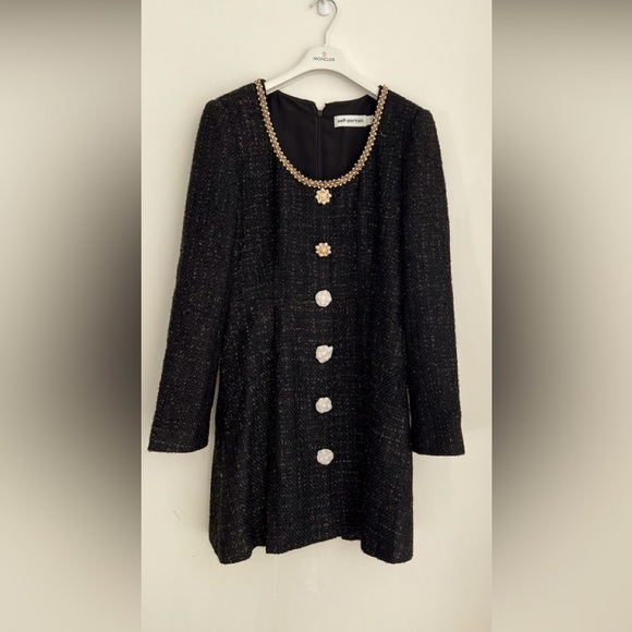 Self Portrait BLACK BOUCLE MINI DRESS - Picture 2 of 3